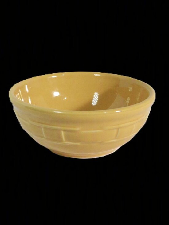 Longaberger Other - Longaberger Pottery Mixing Bowl Woven Traditions Butternut Kitchen Decor